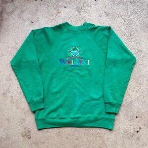 Vintage 80’s 90’s Hawaii Waikiki Beach Embroidered Crewneck Sweater